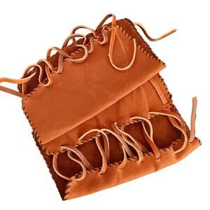 Handcrafted Vintage Leather Lace-Up Gauntlets Ren Fair Wrist Bands Boho Artisan